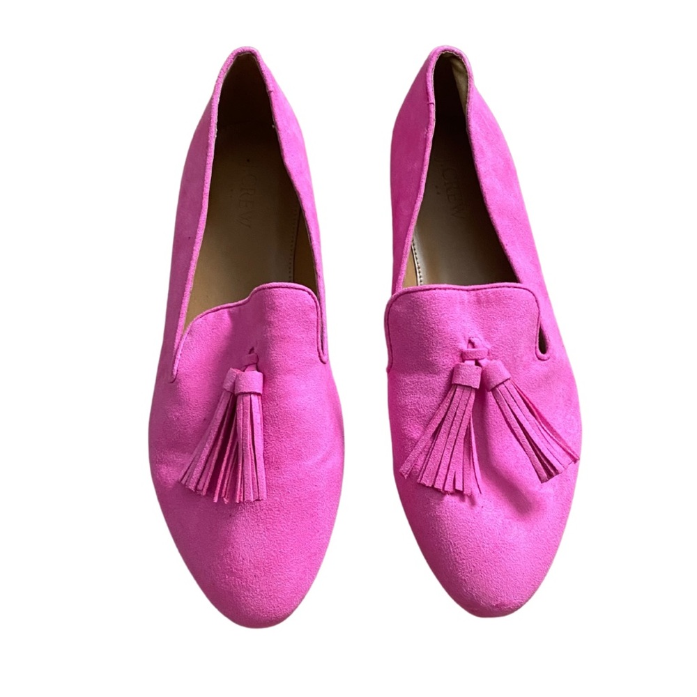 Faux suede smoking loafers with tassel